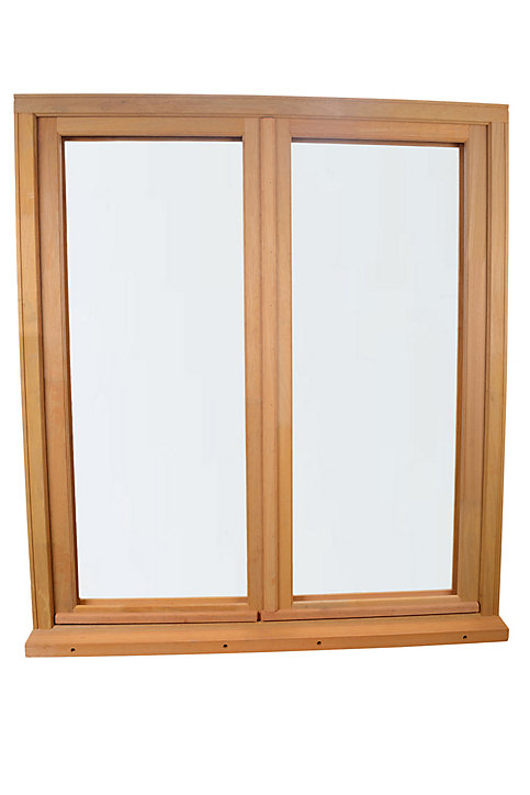 Fenêtre bois 2 vantaux GoodHome - l.100 x h.105 cm, tirant droit