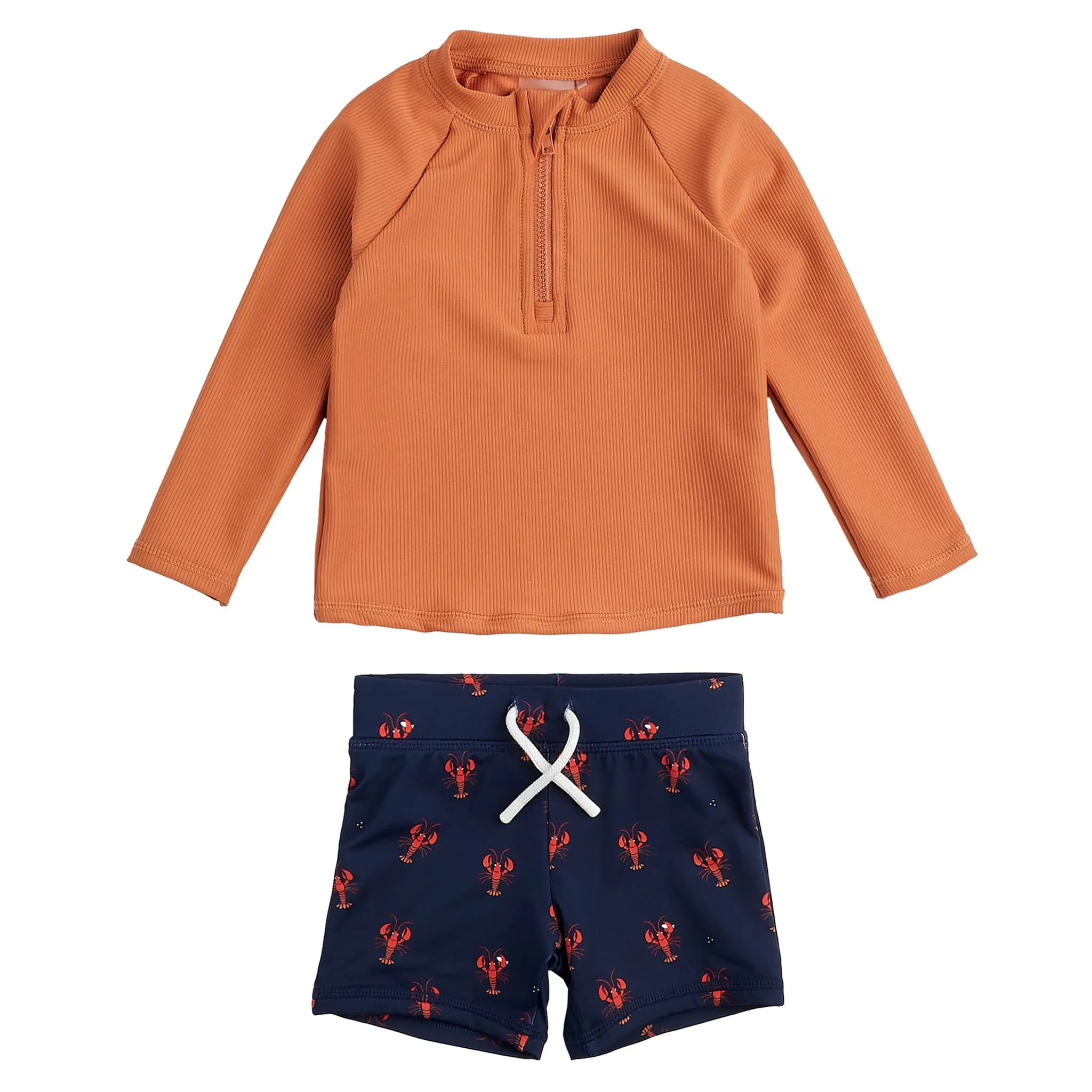 Petit Lem Maillot UV Manches Longues 2 Pièces Homard 6-24mois