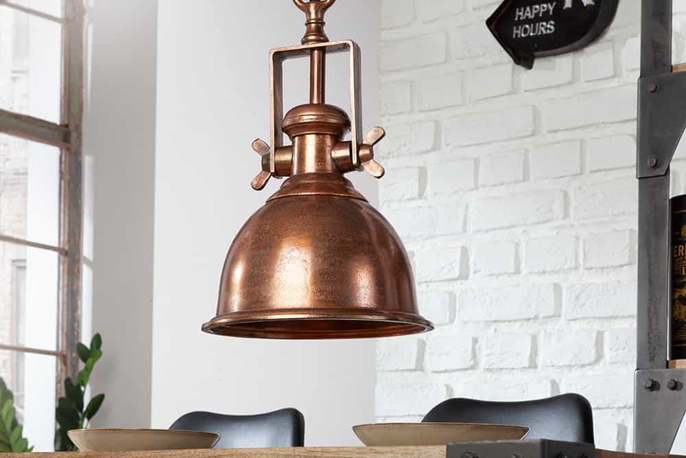 Design Hängelampe INDUSTRIAL 45cm kupfer geflammt Industrial Stil