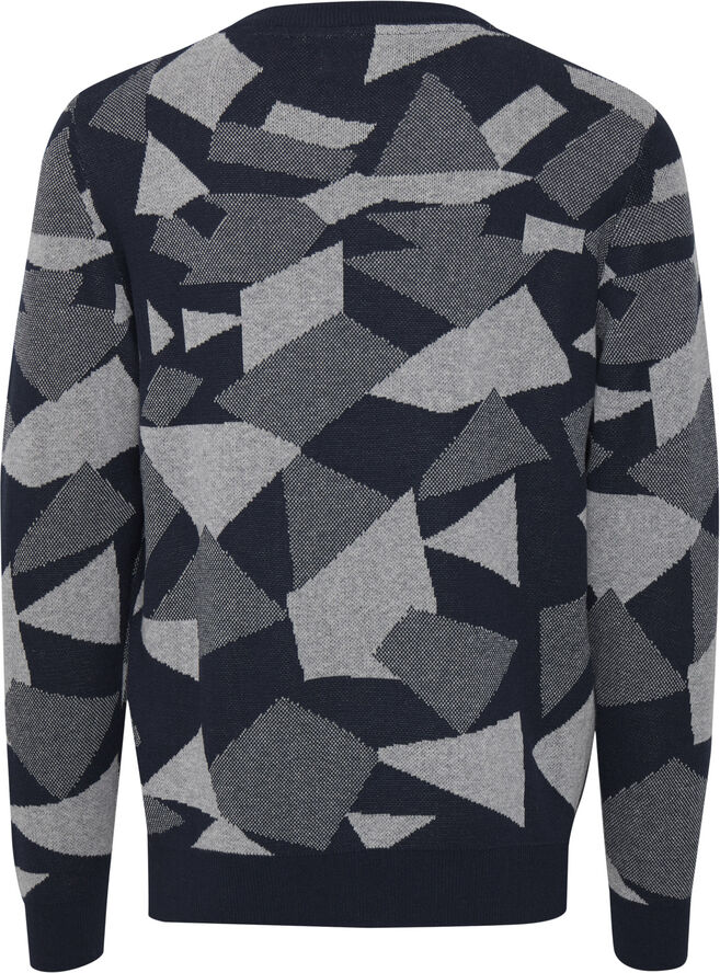 Casual Friday CFKARL grafic crew neck knit Navy blazer