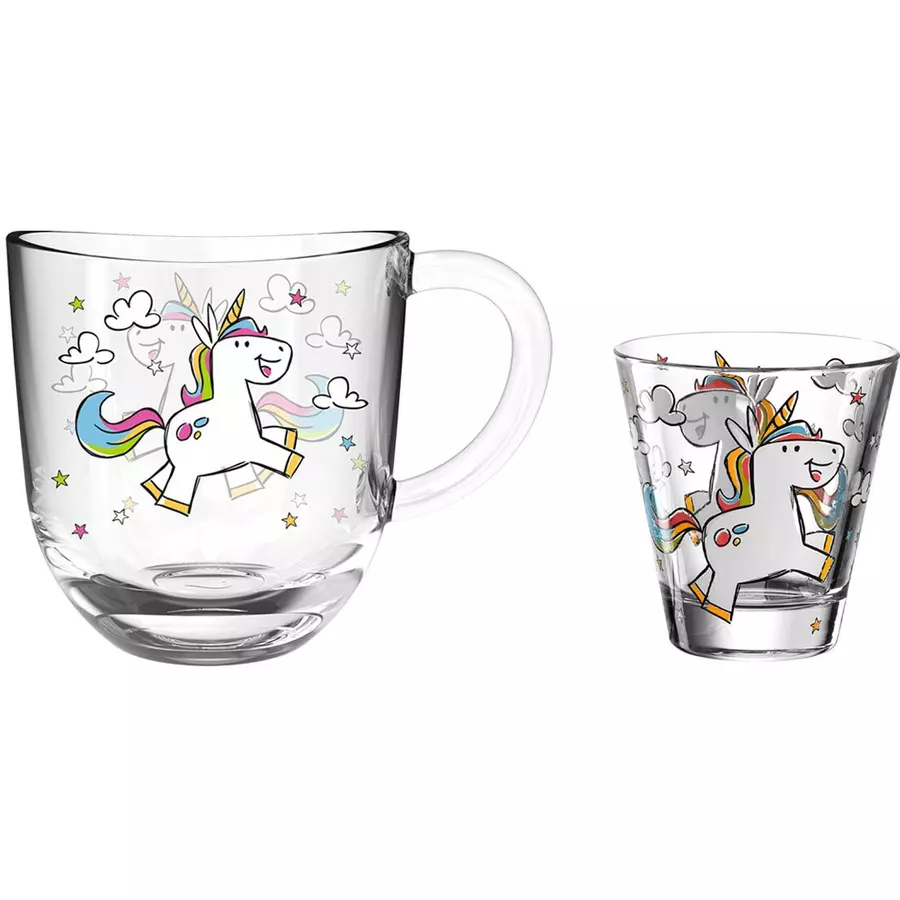 Leonardo Kindertasse und Trinkglas Bambini 2er Set weiß