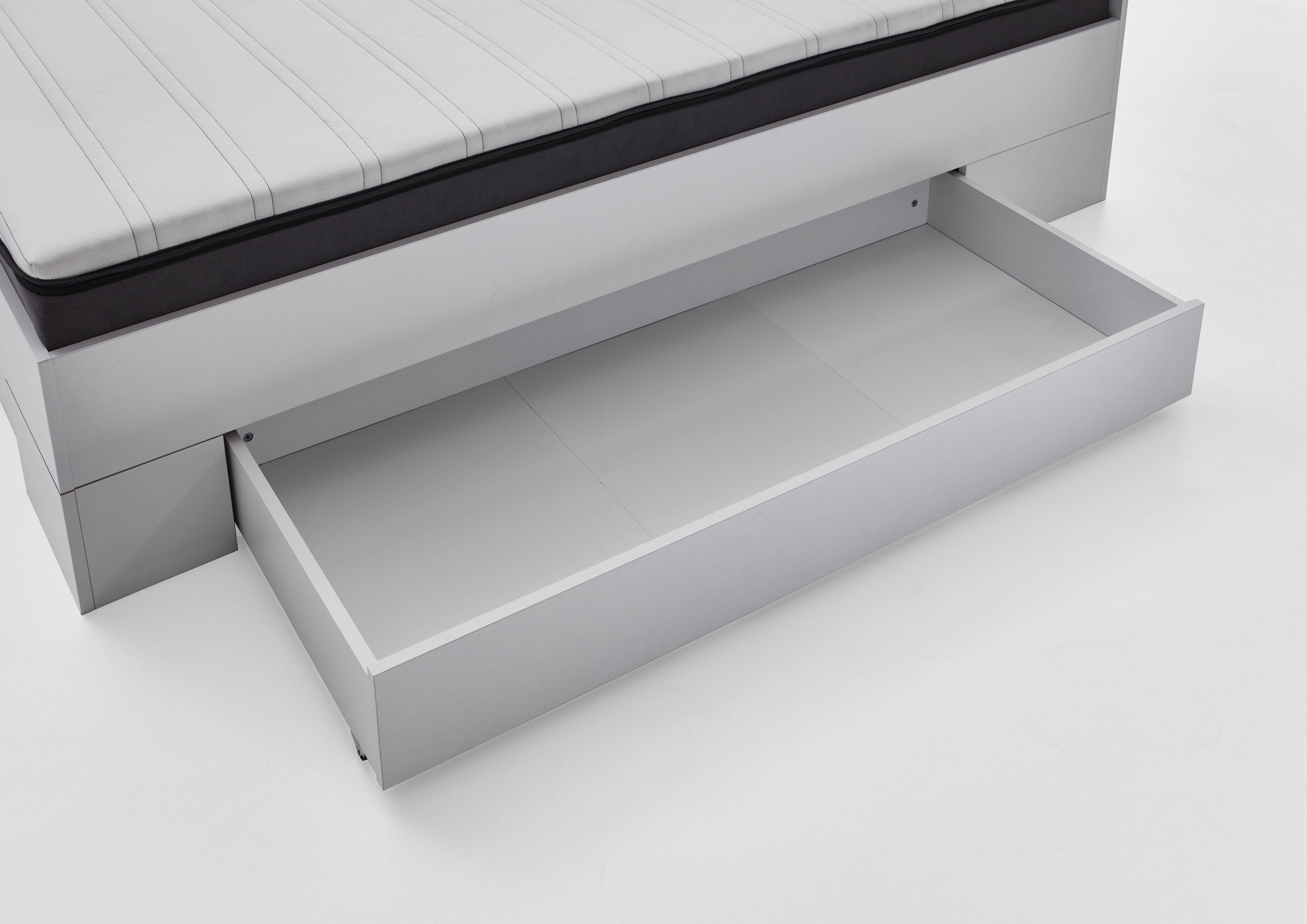 Relita - Futonbett SANDRO 90 x 200 cm Liegefläche mit Polsterkopfteil, inkl. Lattenrost, Ausführung Dekor Weiß