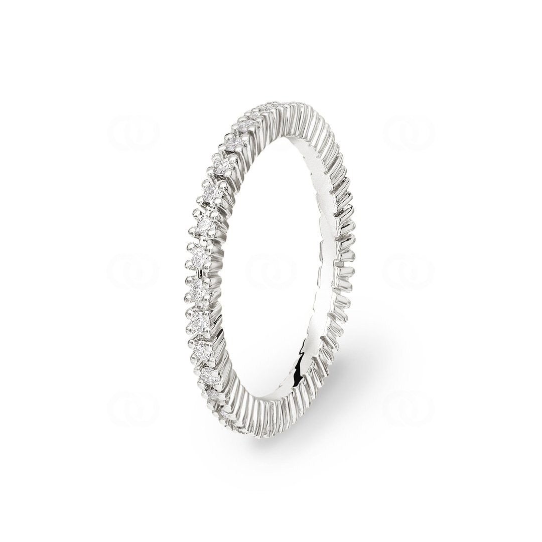 Mémoire-Ring 750/18 K Weissgold mit Diamanten 0.30 ct H/si