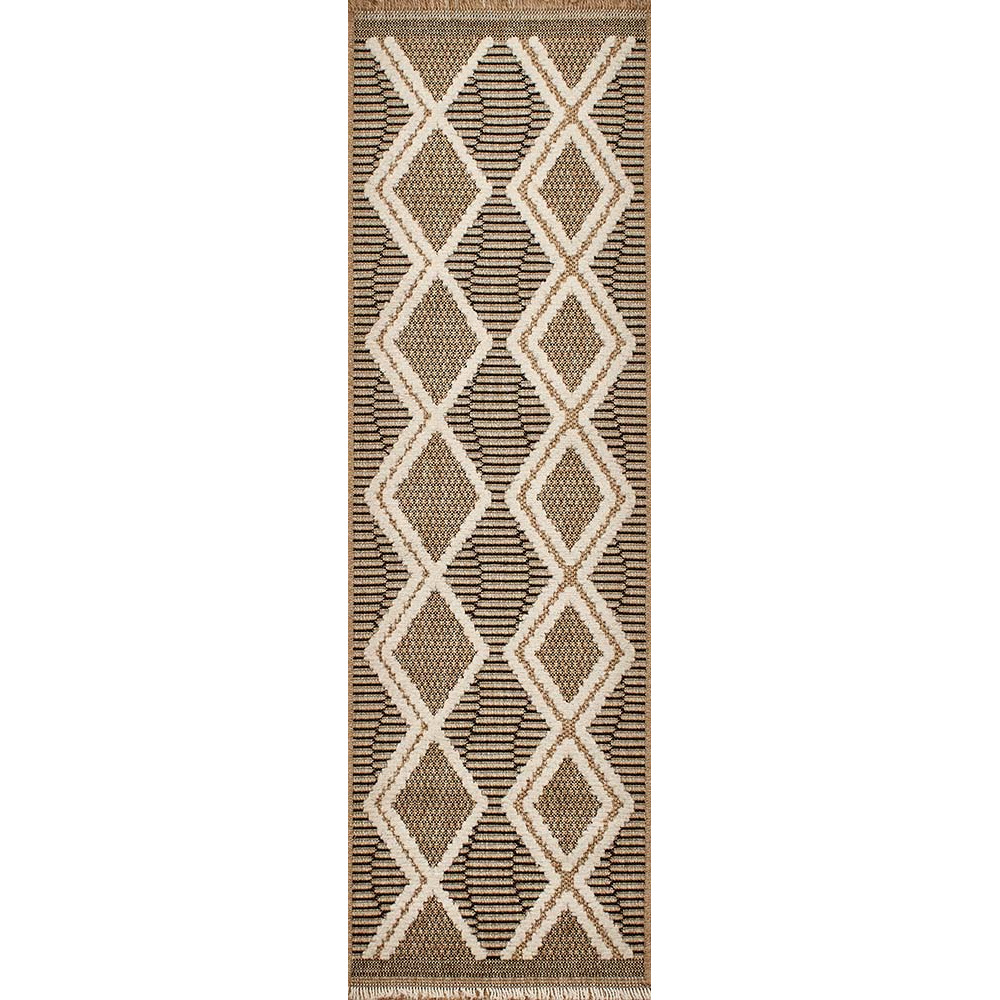 Tapis intérieur extérieur aspect jute noire tulum 9048 170 x 120 cm