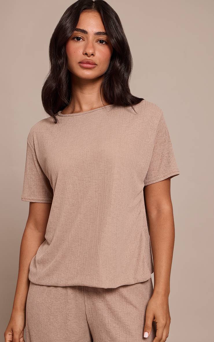 Taupe Haut Fluide Texturé Transparent Petite