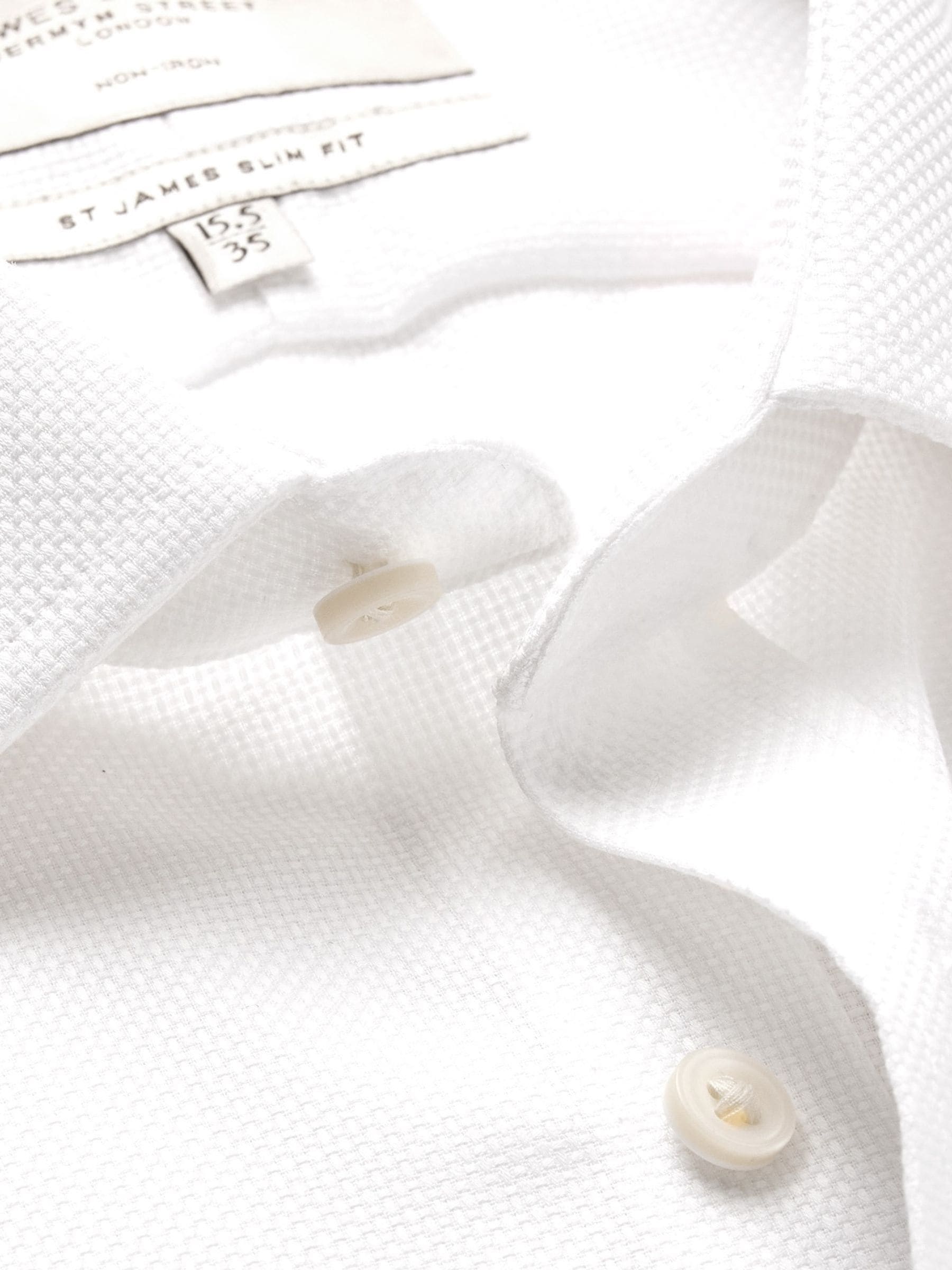 Hawes & Curtis Slim 100% Cotton Non-Iron Fabric Interest White Shirt