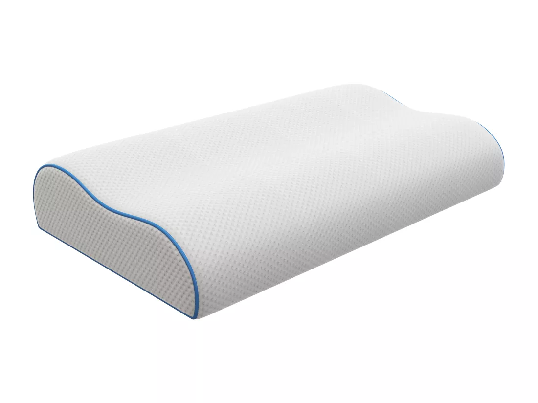 Oreiller ergonomique ferme à mémoire de forme déhoussable 38 kg/m³ - 40 x 60 - Blanc - CORVICA