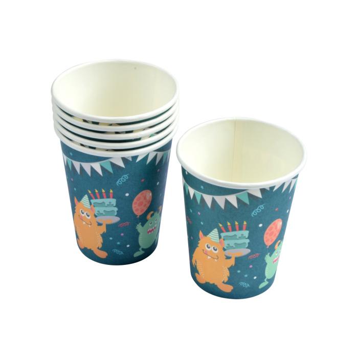 SET 6 GOBELETS CARTON 25CL MONSTRES