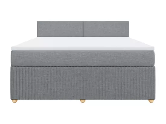 Sommier à lattes de lit avec matelas Gris clair 180x200cm Tissu