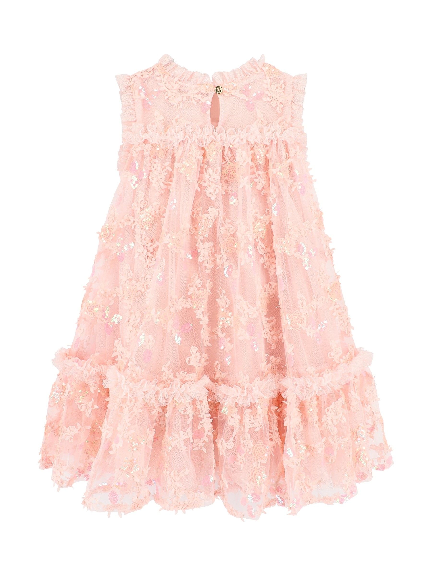 Angels Face roze Tilly tule jurk met paillettenbloem