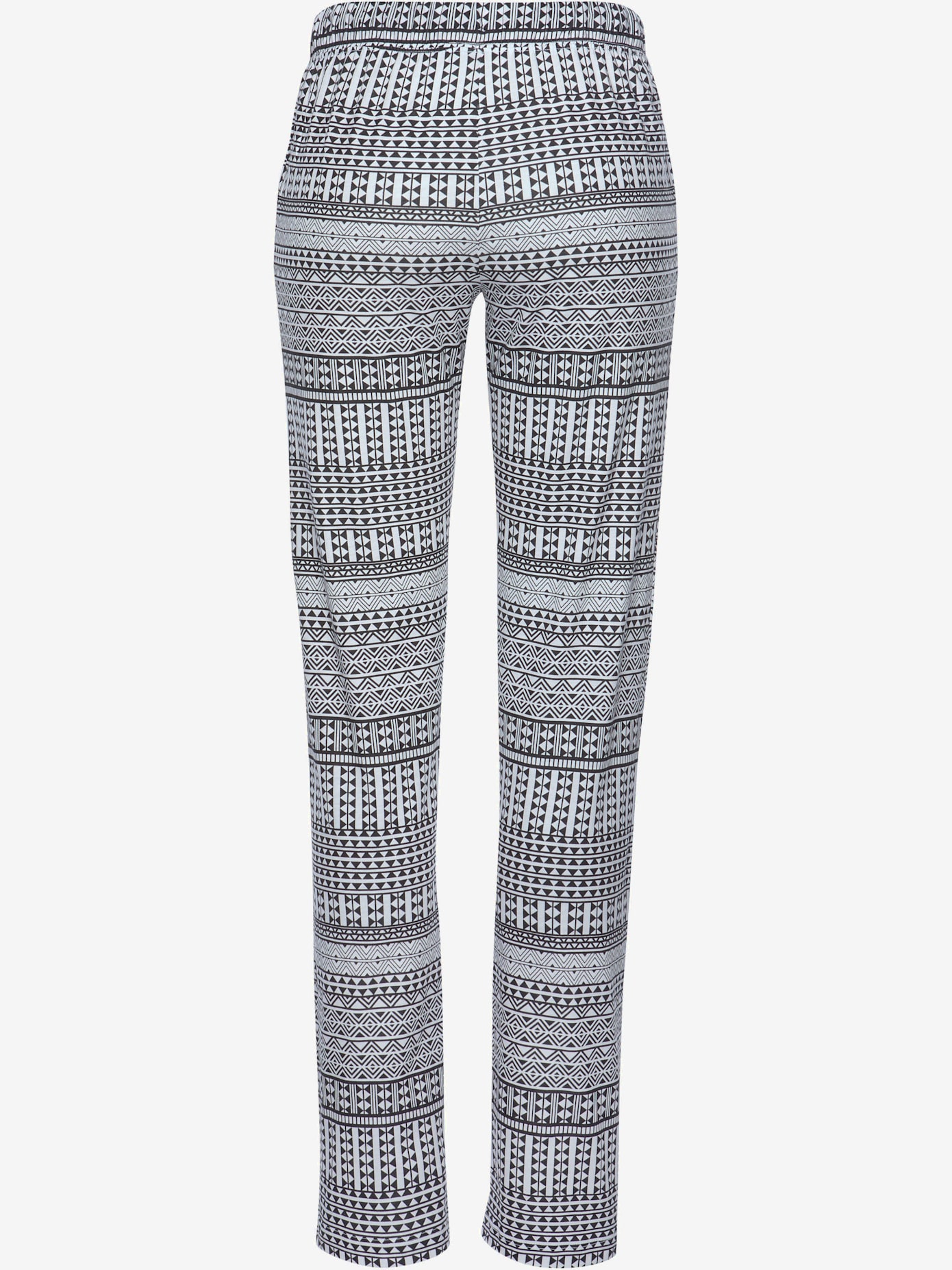 Pyjama avec haut uni et pantalon à motifs