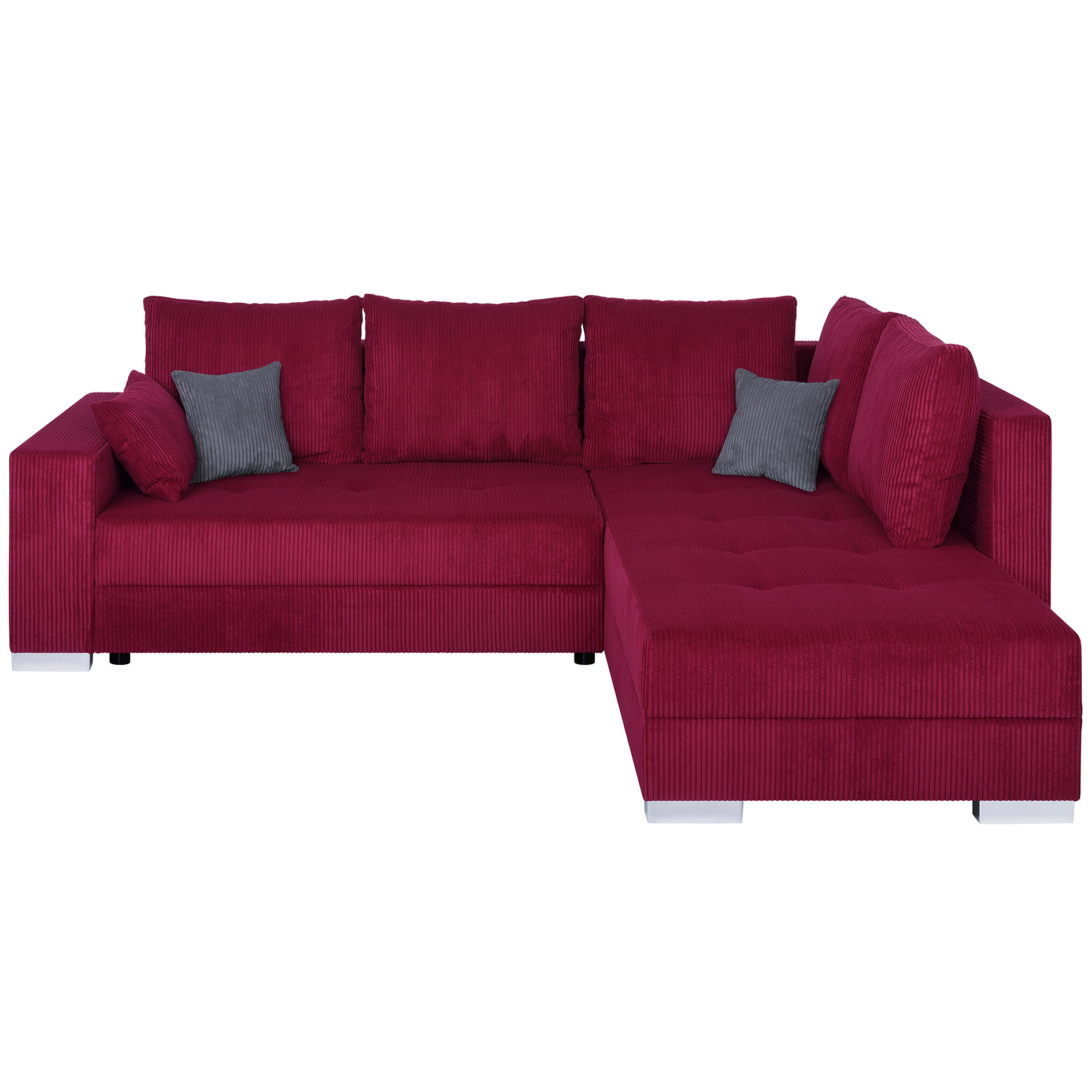 Ecksofa - red - Cord - Liegefunktion - beidseitig montierbar