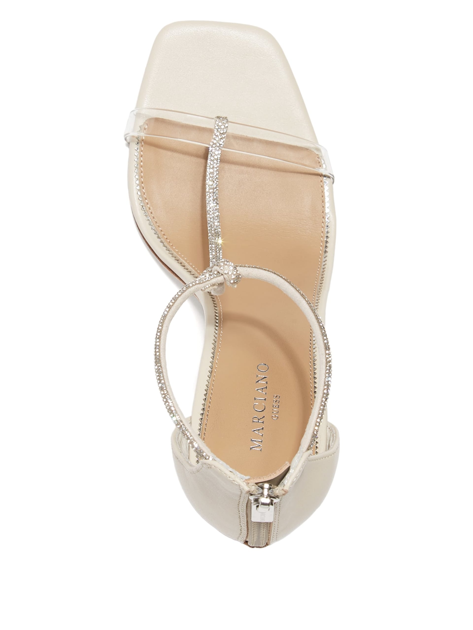 Sapato de salto agulha Olivia com tira em T e strass