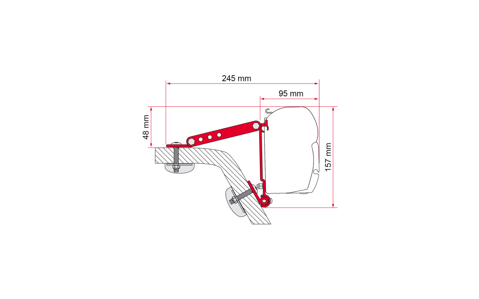 Fiamma Adapter Halterung Kit Wall Adapter F45 / F70