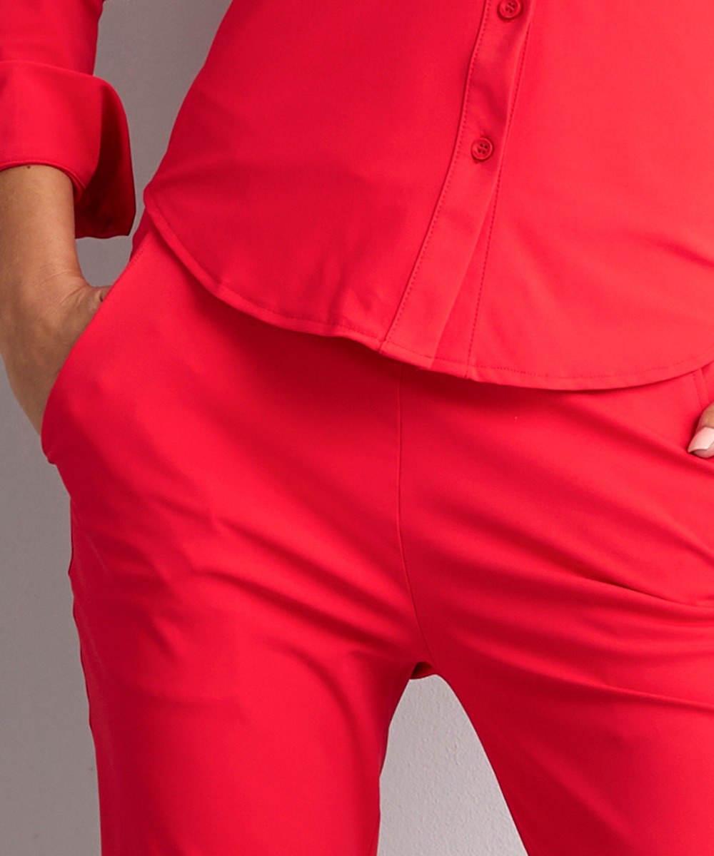 slim fit broek travelstof