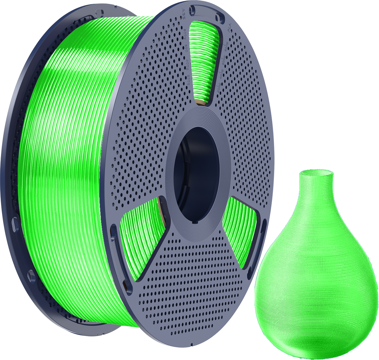 SUNLU  PETG Transparent Green, 1,75 mm / 1000 g    Zähes, leicht zu druckendes PETG Filament