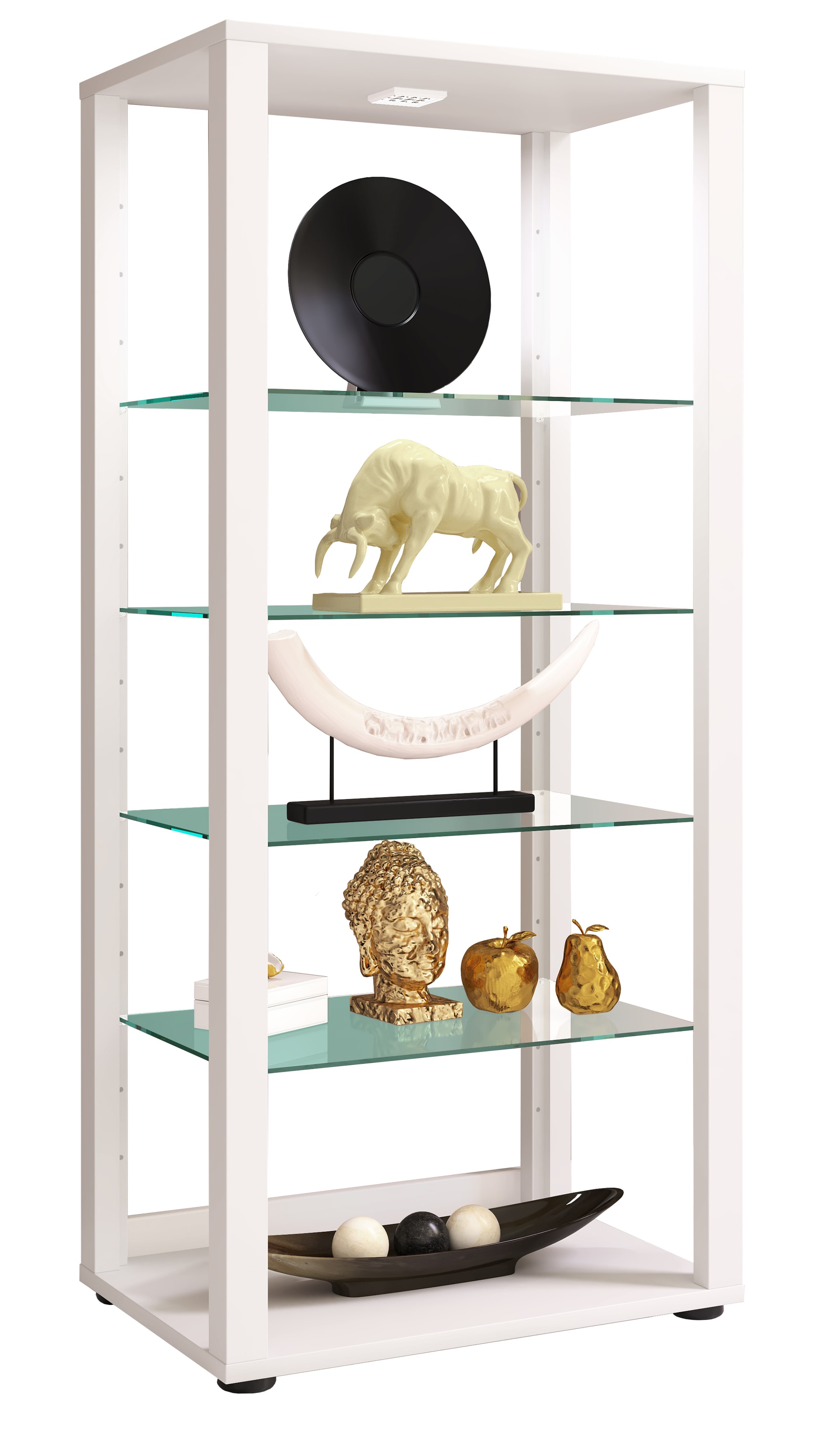 VCM Holz Glas Vitrine Sammelvitrine Glasvitrine Schaukasten Standvitrine Glasol lV