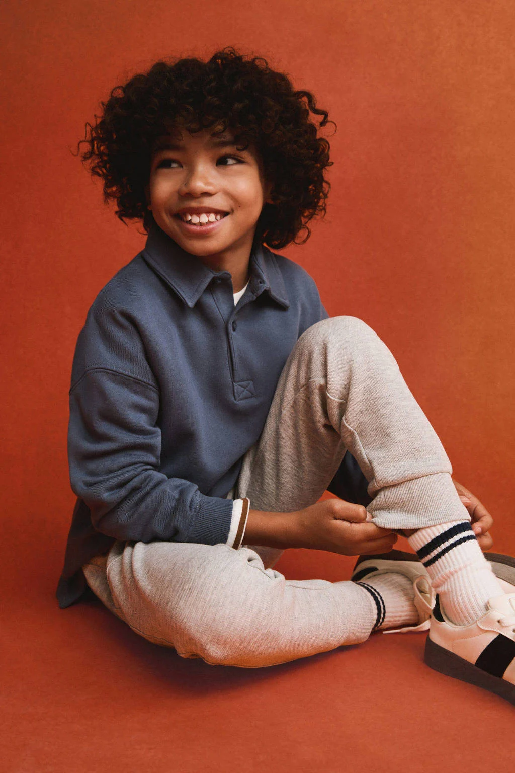 Mango Kids joggingbroek grijs melange