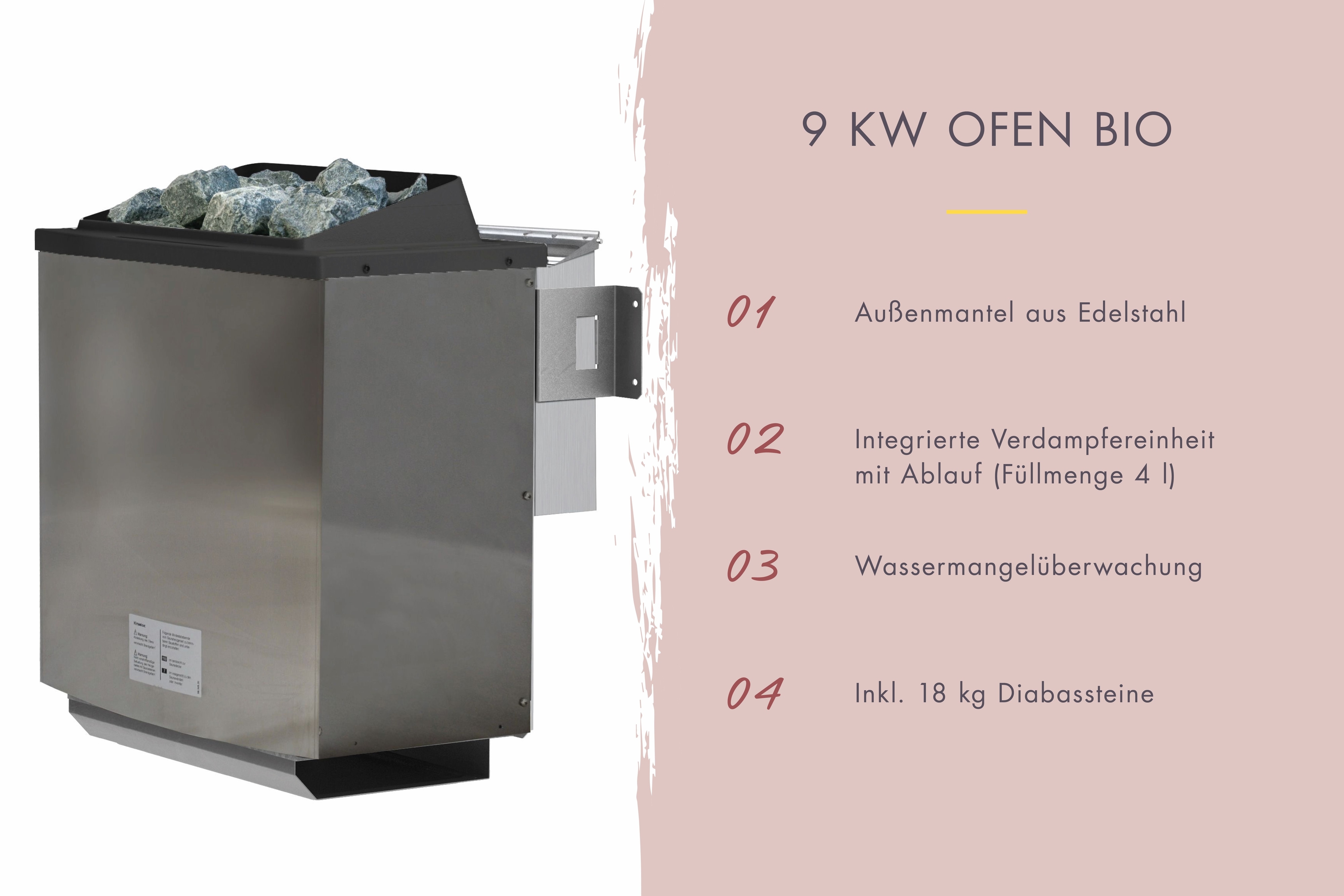 Karibu Sparset Bio-Saunaofen 9 kw + Steuergerät huum 