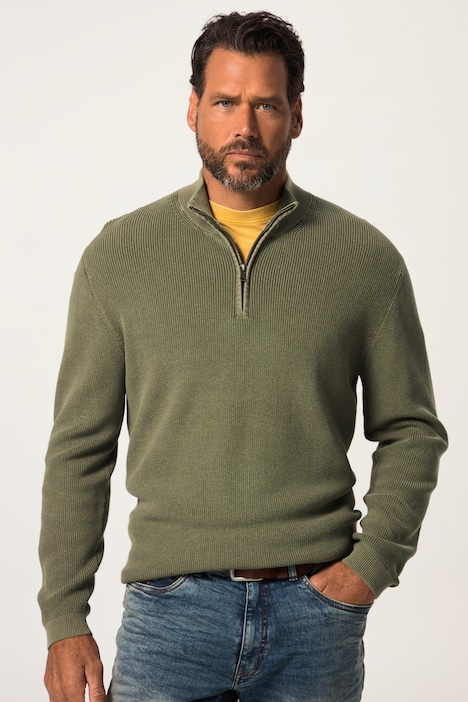 Stricktroyer, Rippstrick, Troyerkragen mit Zipper