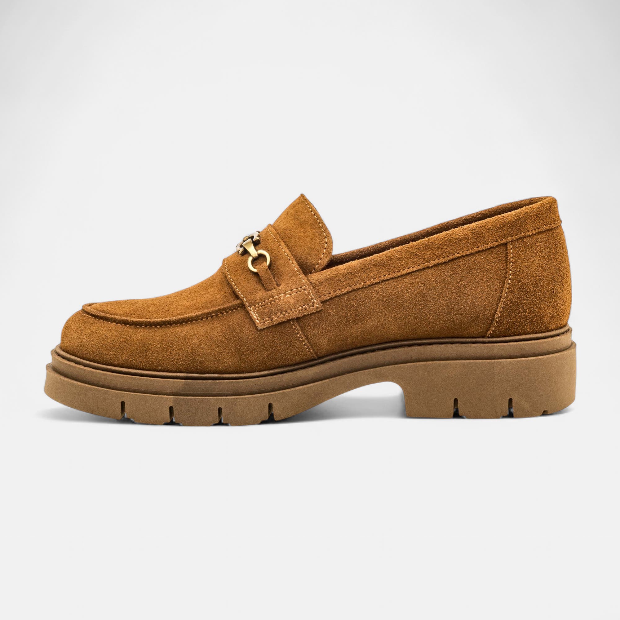 Mocassins Femme en cuir cognac