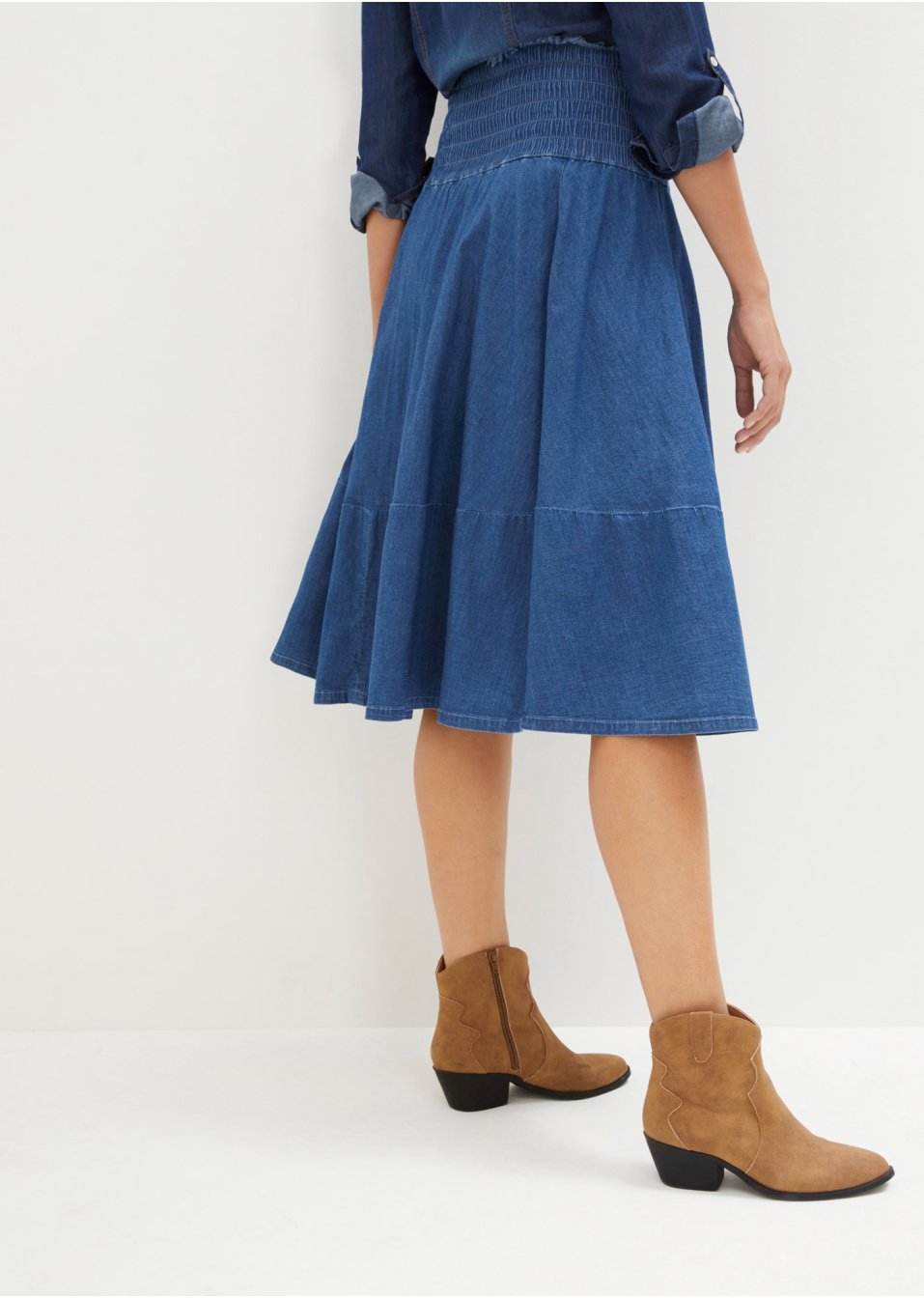 Jupe en jean avec taille élastiquée