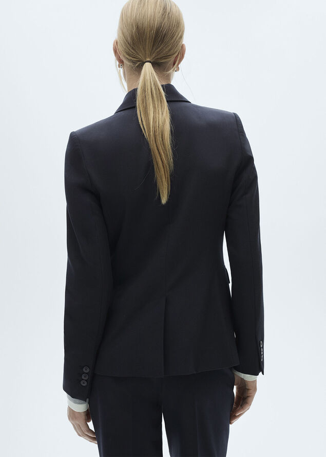 MANGO Fitted suit jacket Navy