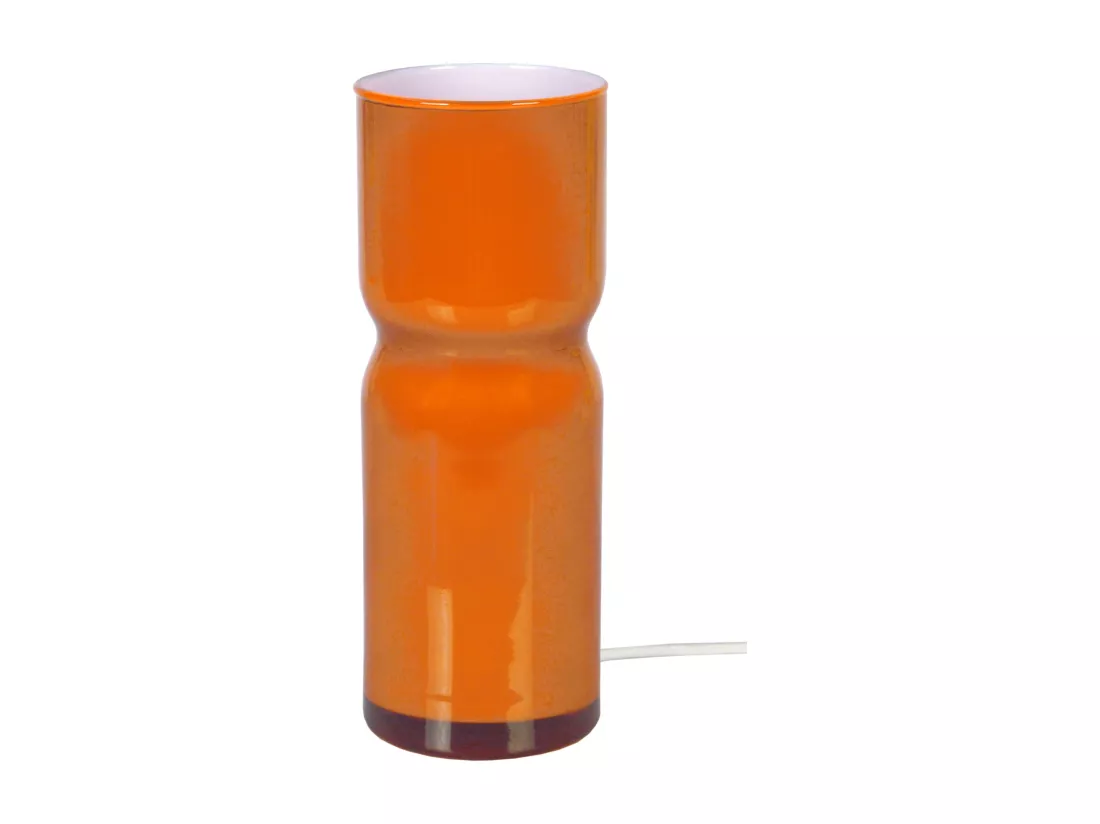 Lampe de chevet vase verre orange 27 cm.
