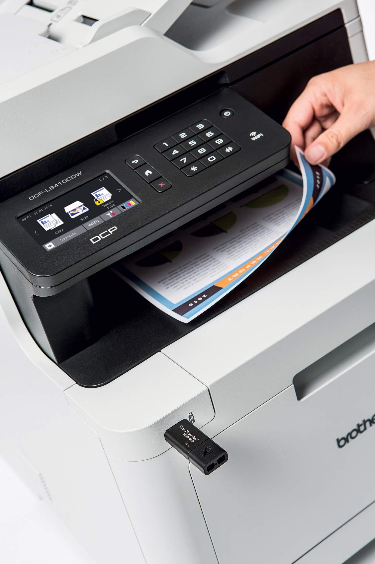 Brother DCP-L8410CDW Imprimante Multifonction 3 en 1 Laser - Professionnel - Economique - Couleur - Compact mais Puissant - Récompensé par Bli - A4, N
