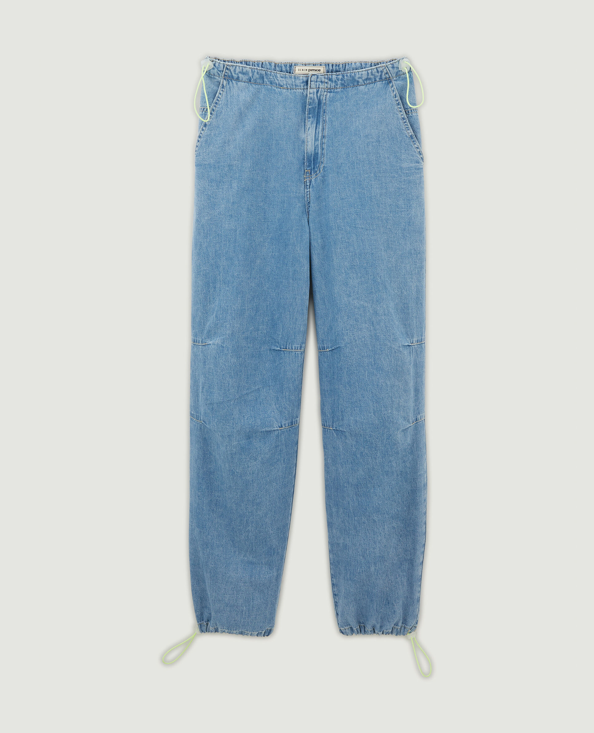 Pantalon denim parachute - Bleu
