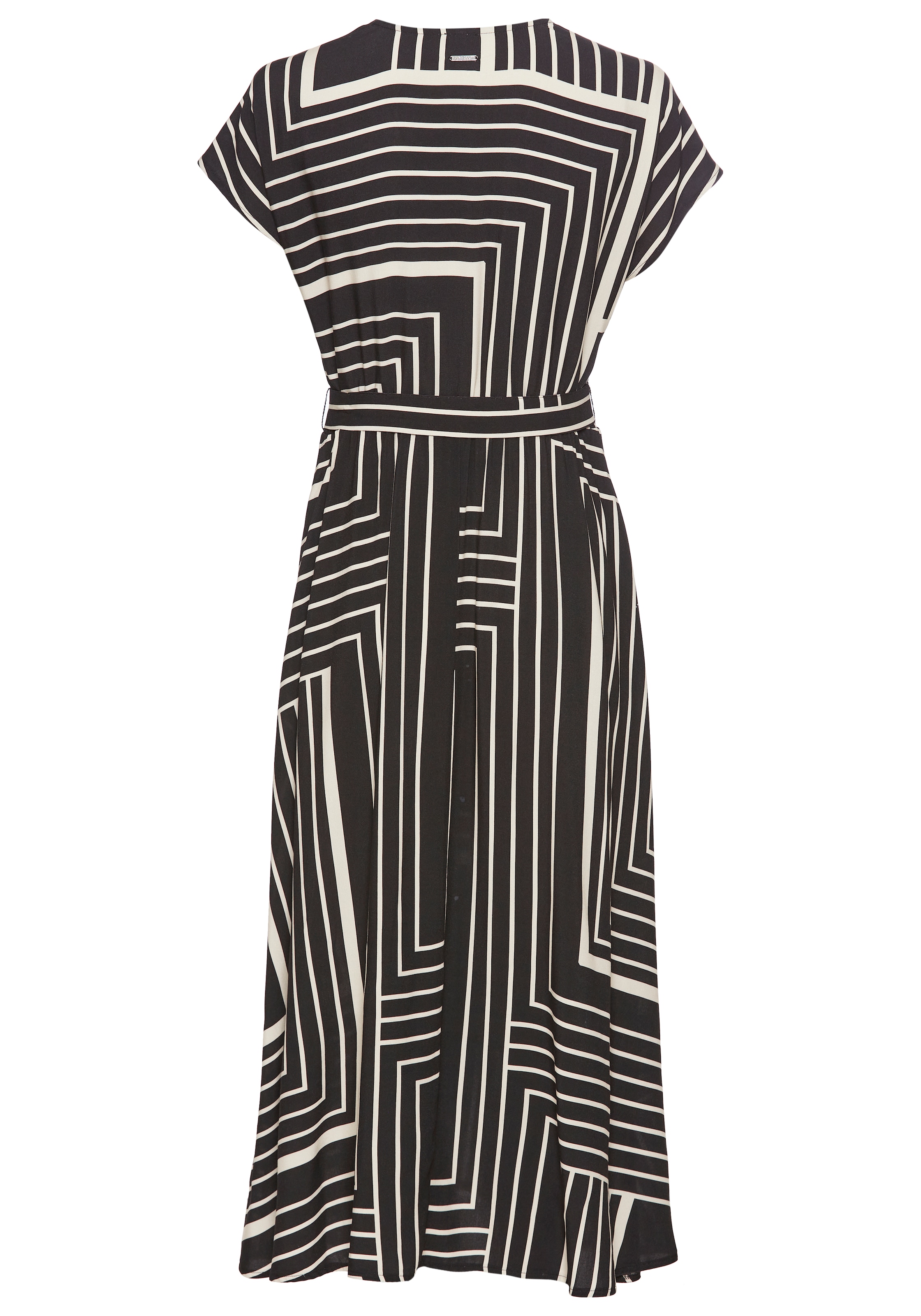Laura Scott Midikleid inklusive Stoffgürtel, 2 Stk. tlg. im trendigen Maxi-Streifendesign