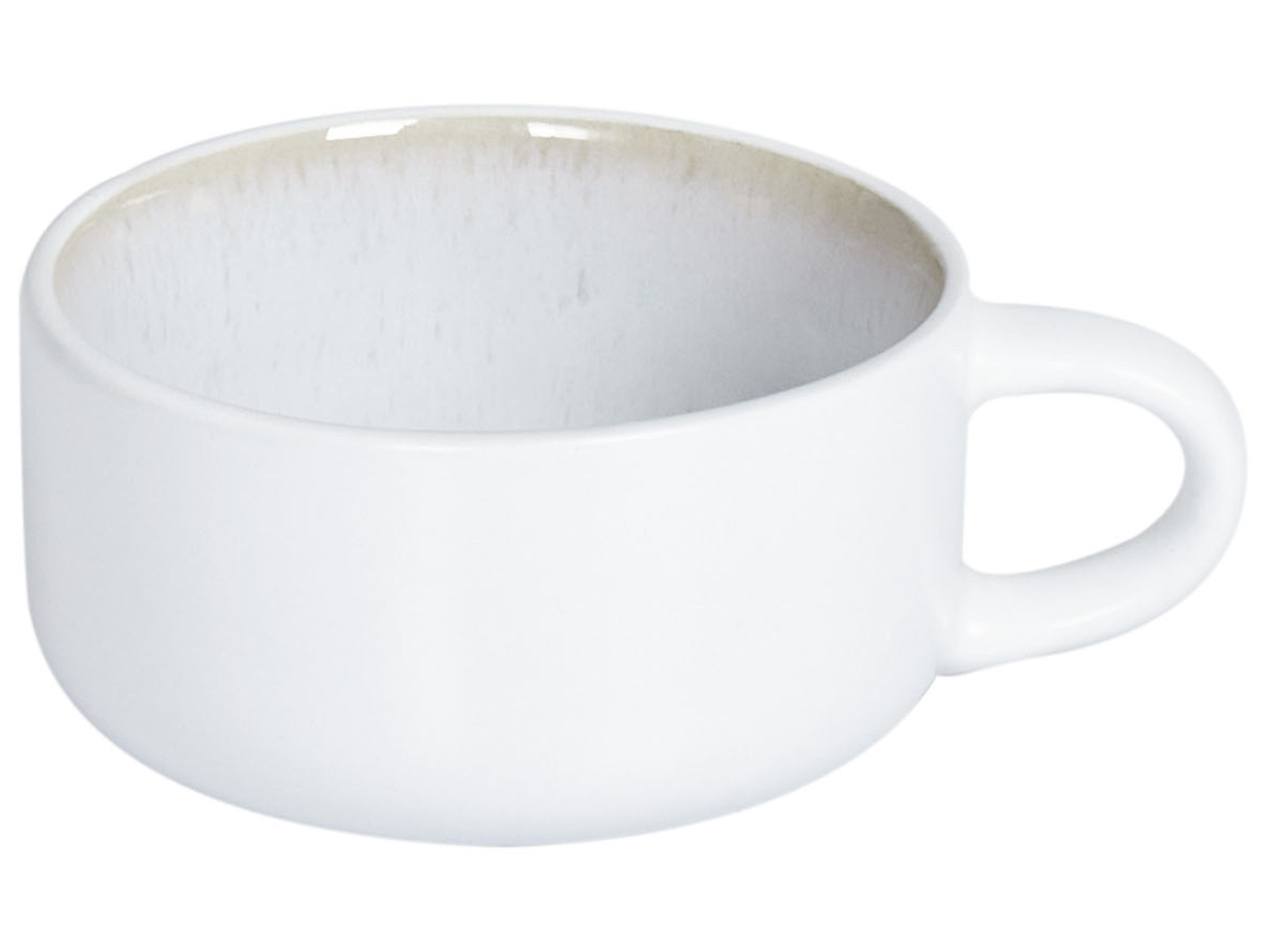 Set van 8 kopjes met schotels SESAME Steengoed Gebroken wit