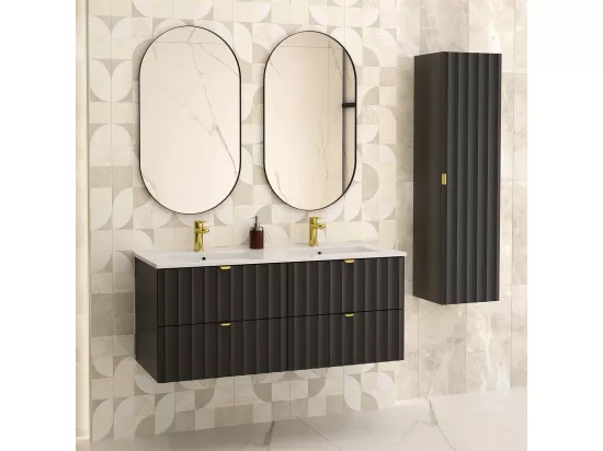 Meuble double vasque encastrée 120cm Lexa Noir