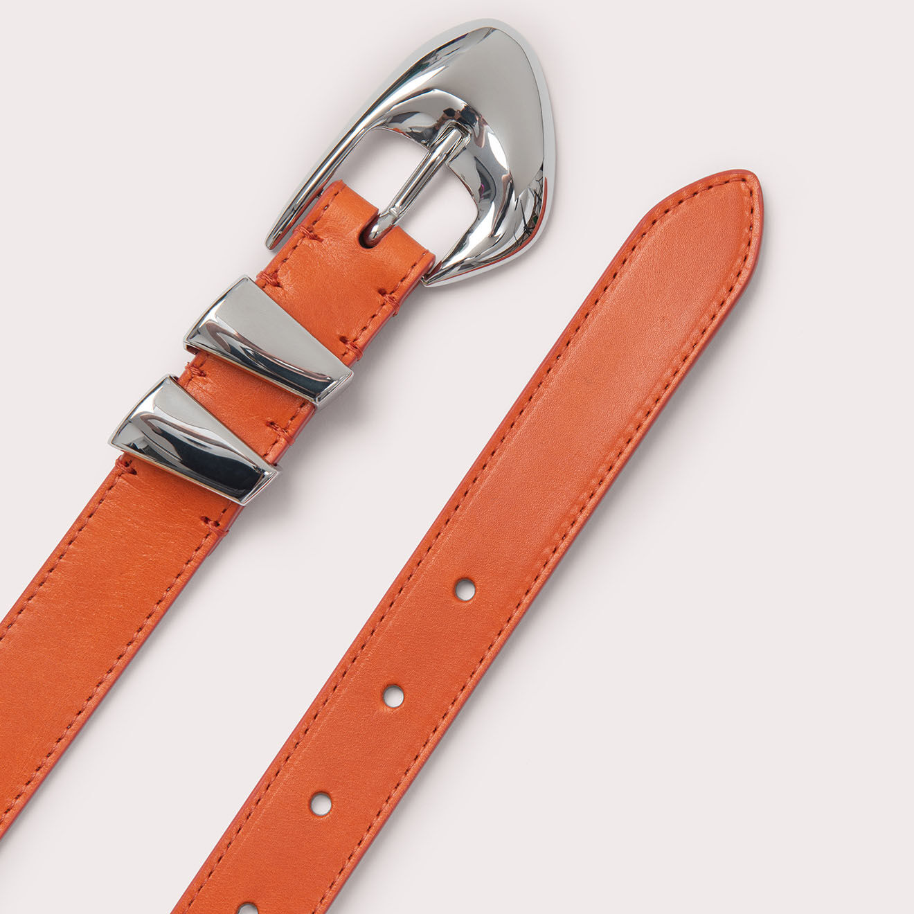 By Far Ceinture en Cuir Moore orange