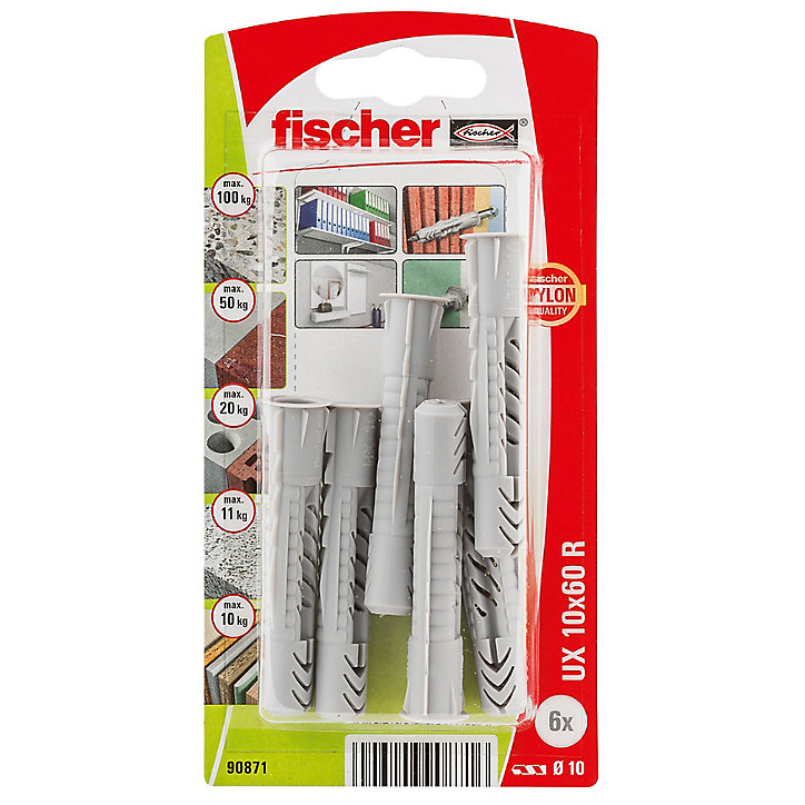 6 chevilles universelles Fischer Ø10x60mm