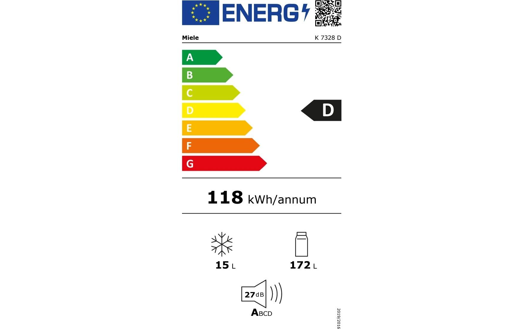 Einbaukühlschrank K 7328 D Links<br>Einbau-Kühlschrank mit 4 Sterne-Gefrierfach, LED-Beleuchtung, SoftClose und SuperKühlen für mehr Komfort