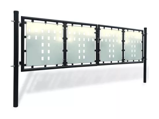 Portail simple de clôture Noir 300x125