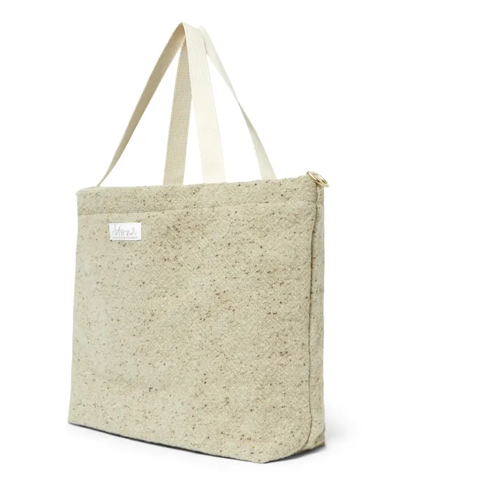 Adorna Cabas en laine et lin | Beige chiné