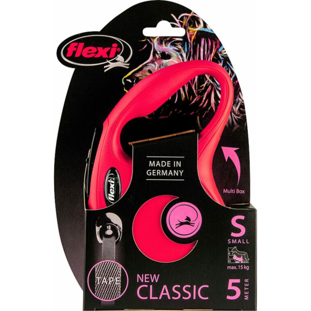 Flexi Rollijn Classic Tape 5 mtr tot 15 kg Rood