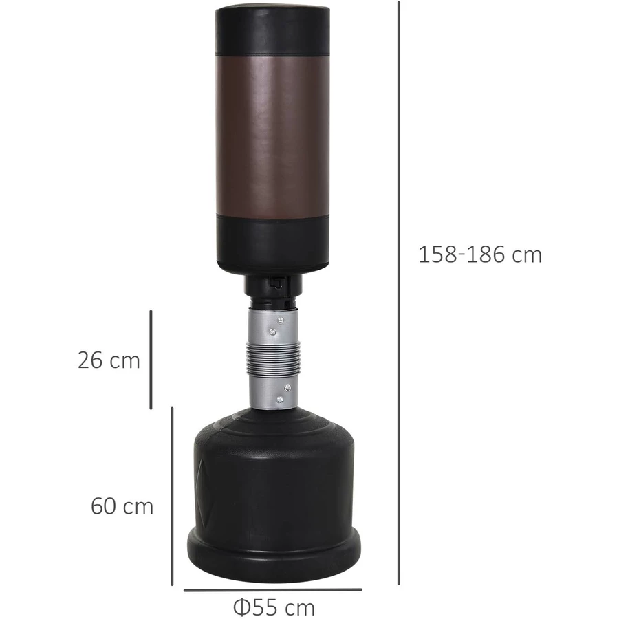 HOMCOM Standboxsack 3-fach höhenverstellbar schwarz, rot