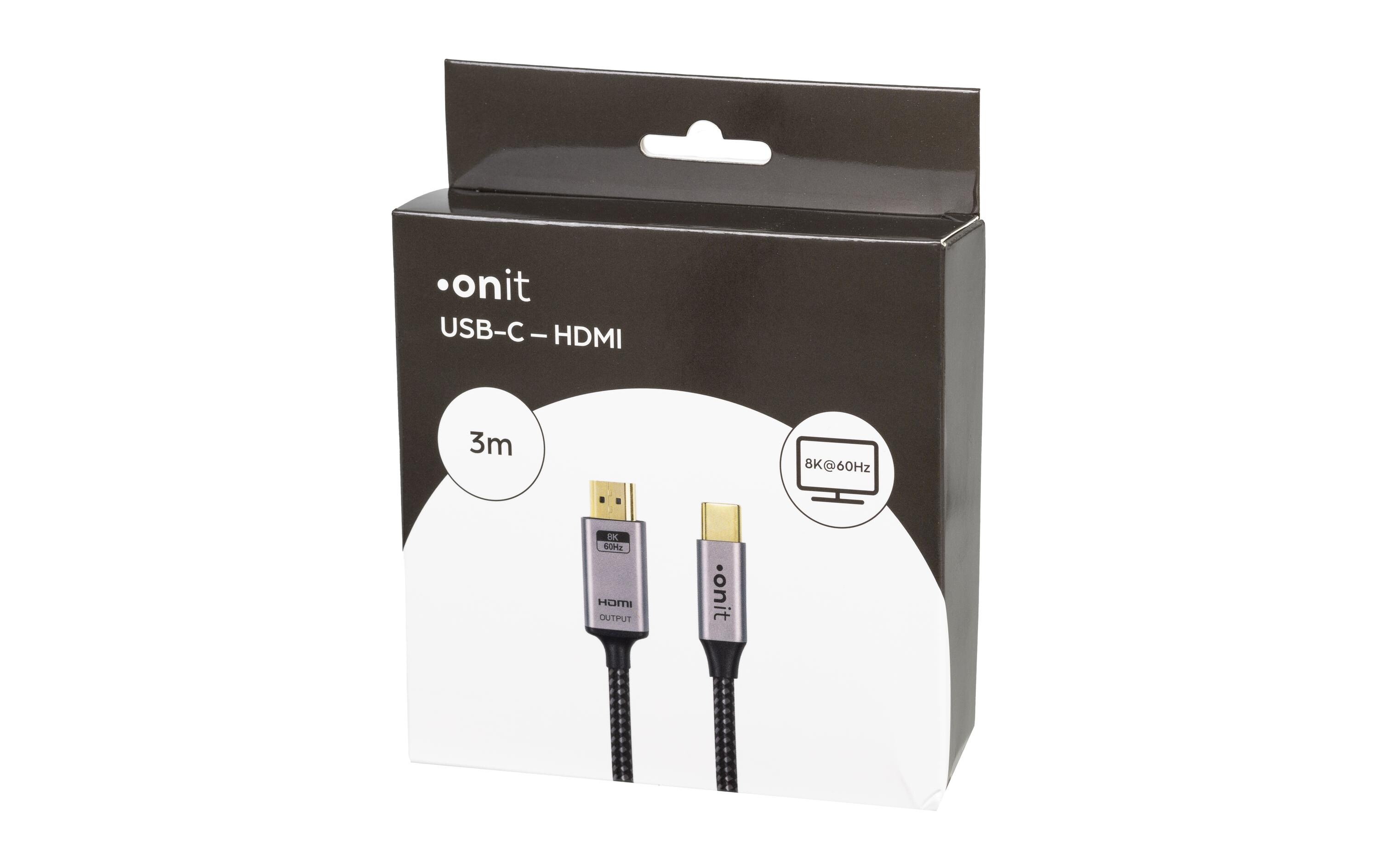 Kabel USB Type-C - HDMI, 3 mVideokabel USB-C auf HDMI