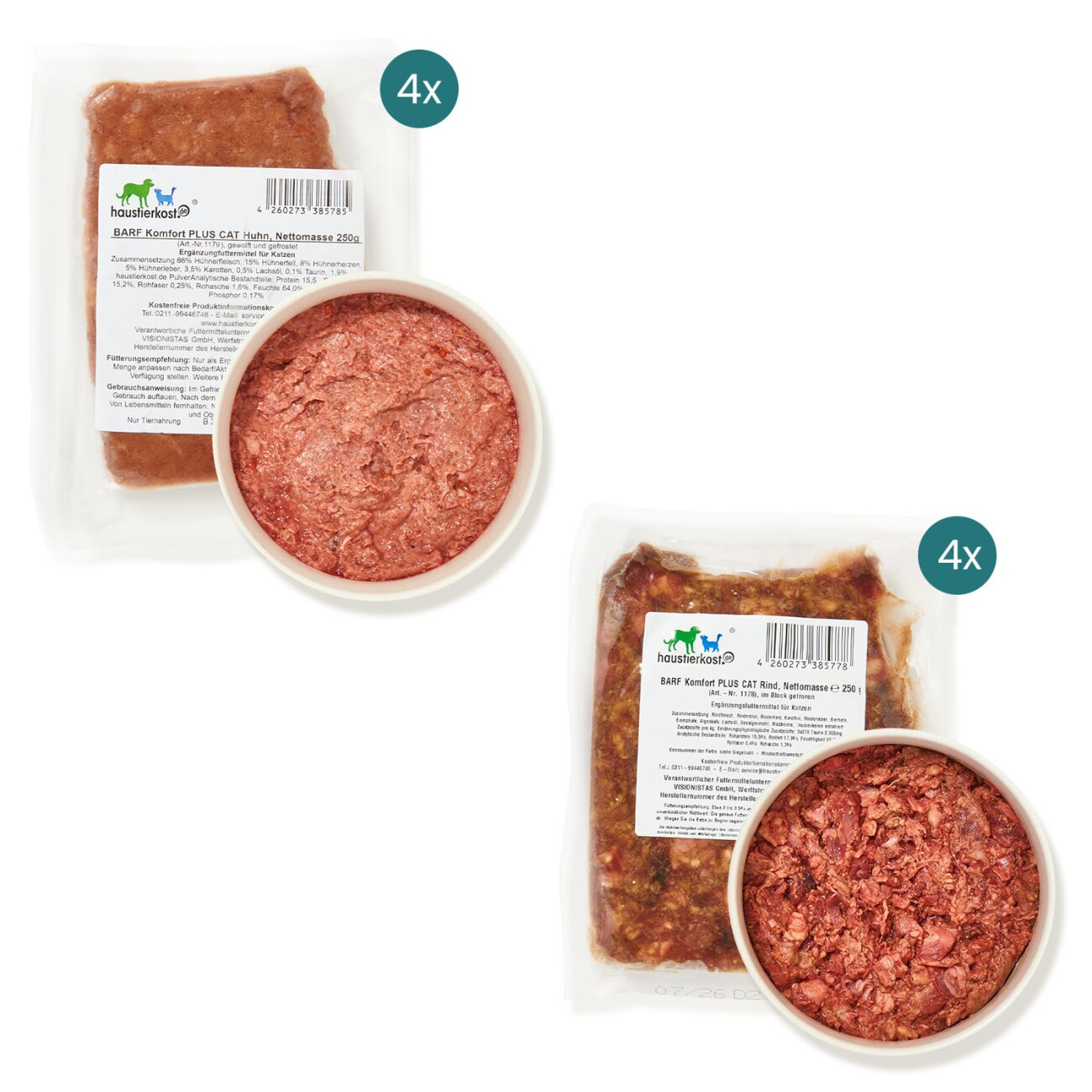 haustierkost.de Probierpaket Frostfutter für Katzen