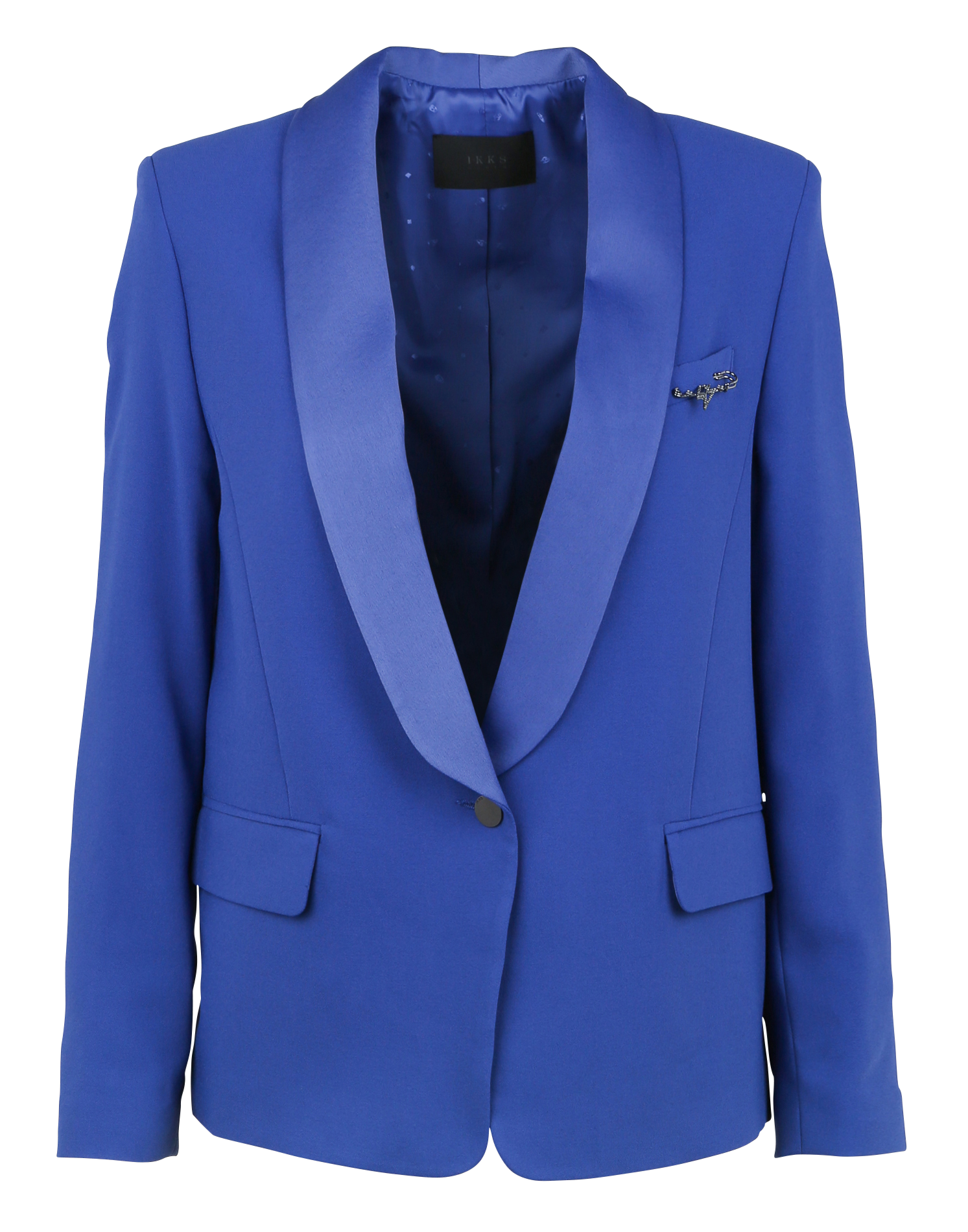 Veste tailleur oversize col châle | Bleu