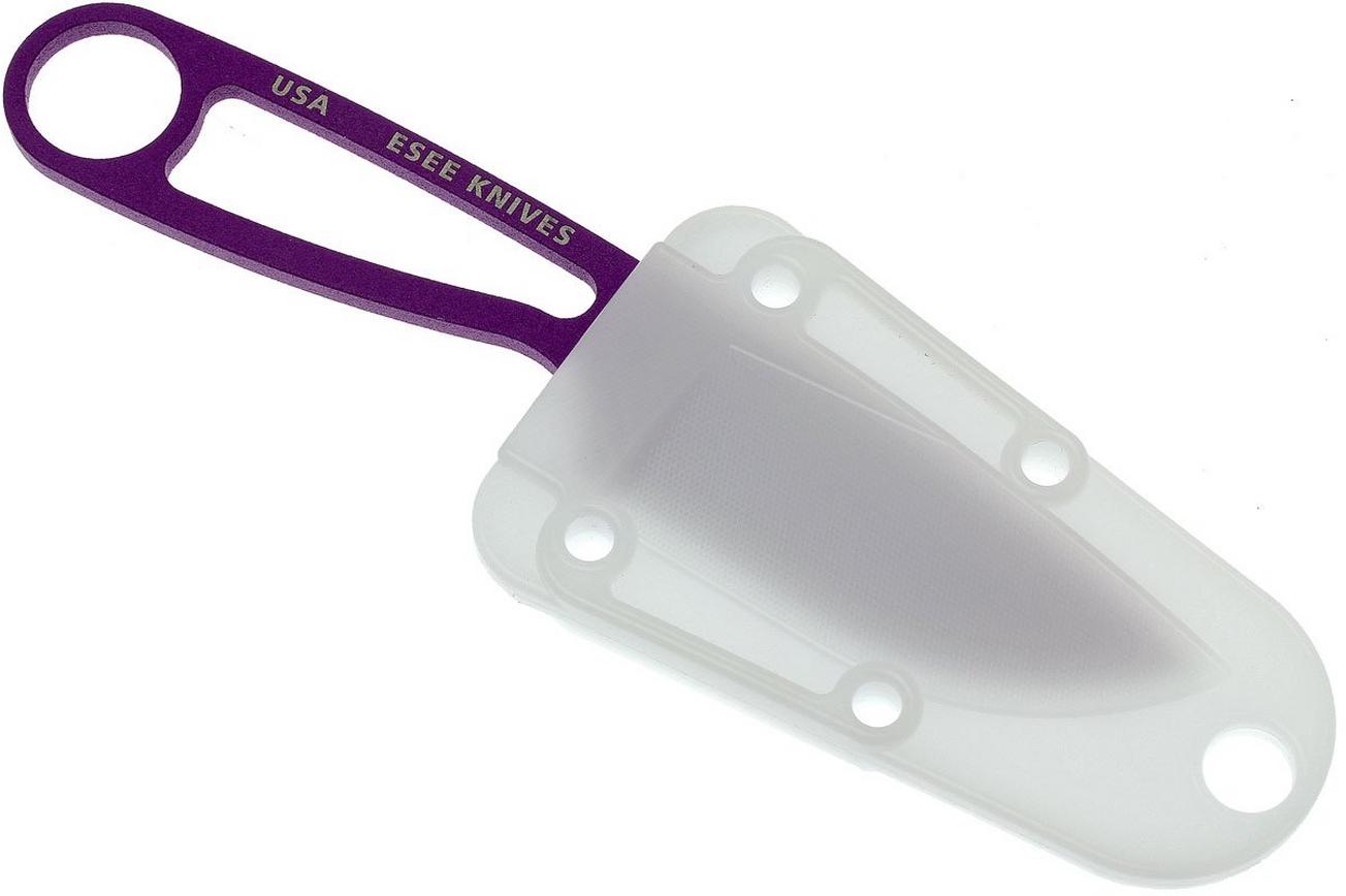 ESEE Izula Purple IZULA-PURP nekmes met witte schede   riemclip