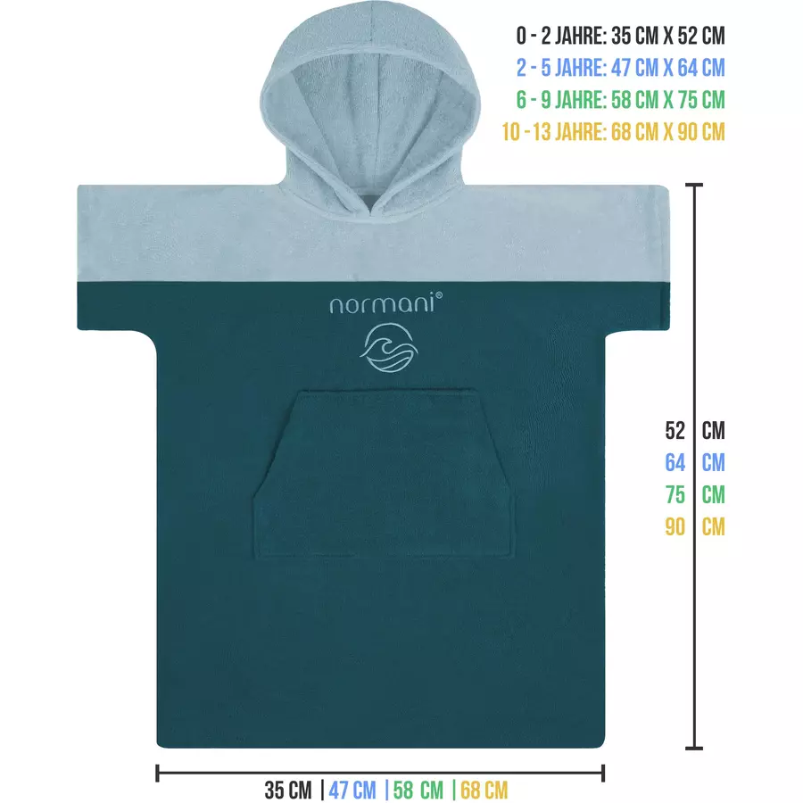 normani Kinder Badeponcho Puwai Petrol