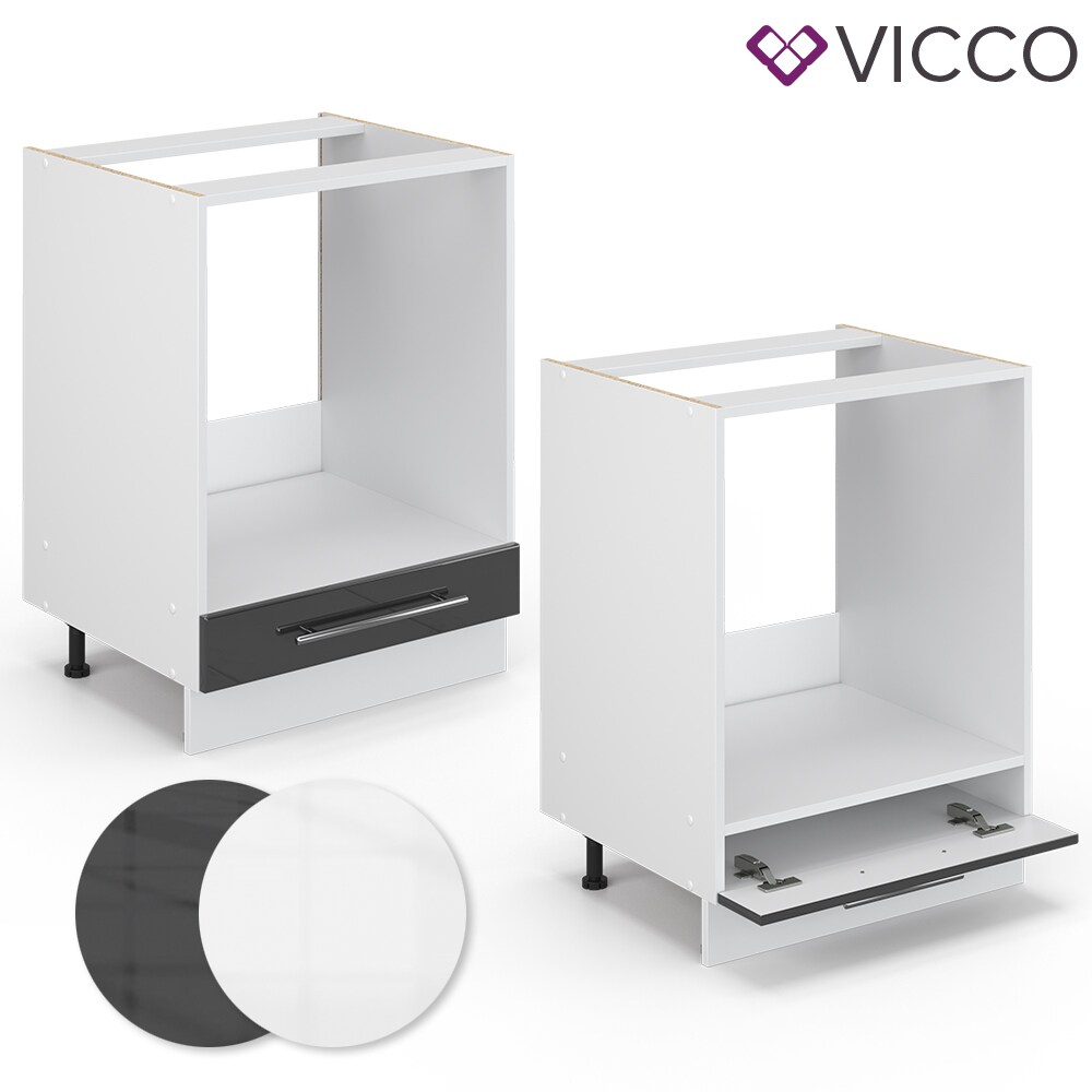 VICCO Herdumbauschrank 60 cm Anthrazit Küchenzeile Unterschrank Fame