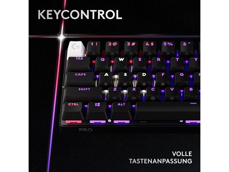 Logitech Gaming-Tastatur Pro X 60 Lightspeed Black Kabellose 60%-Gaming-Tastatur mit Logitech Lightspeed-Technologie und RGB-Beleuchtung
