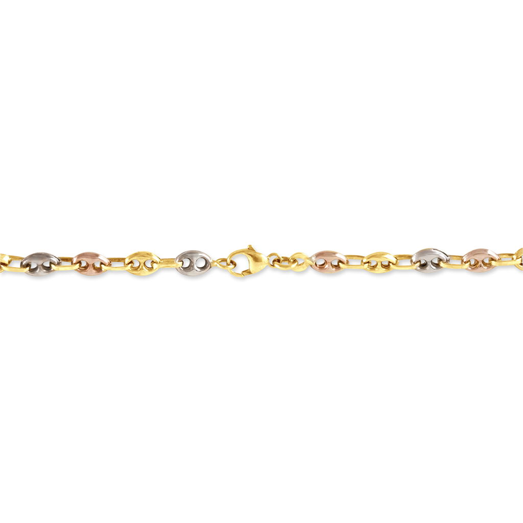 Bracelet Dami Maille Grain De Café Or Tricolore