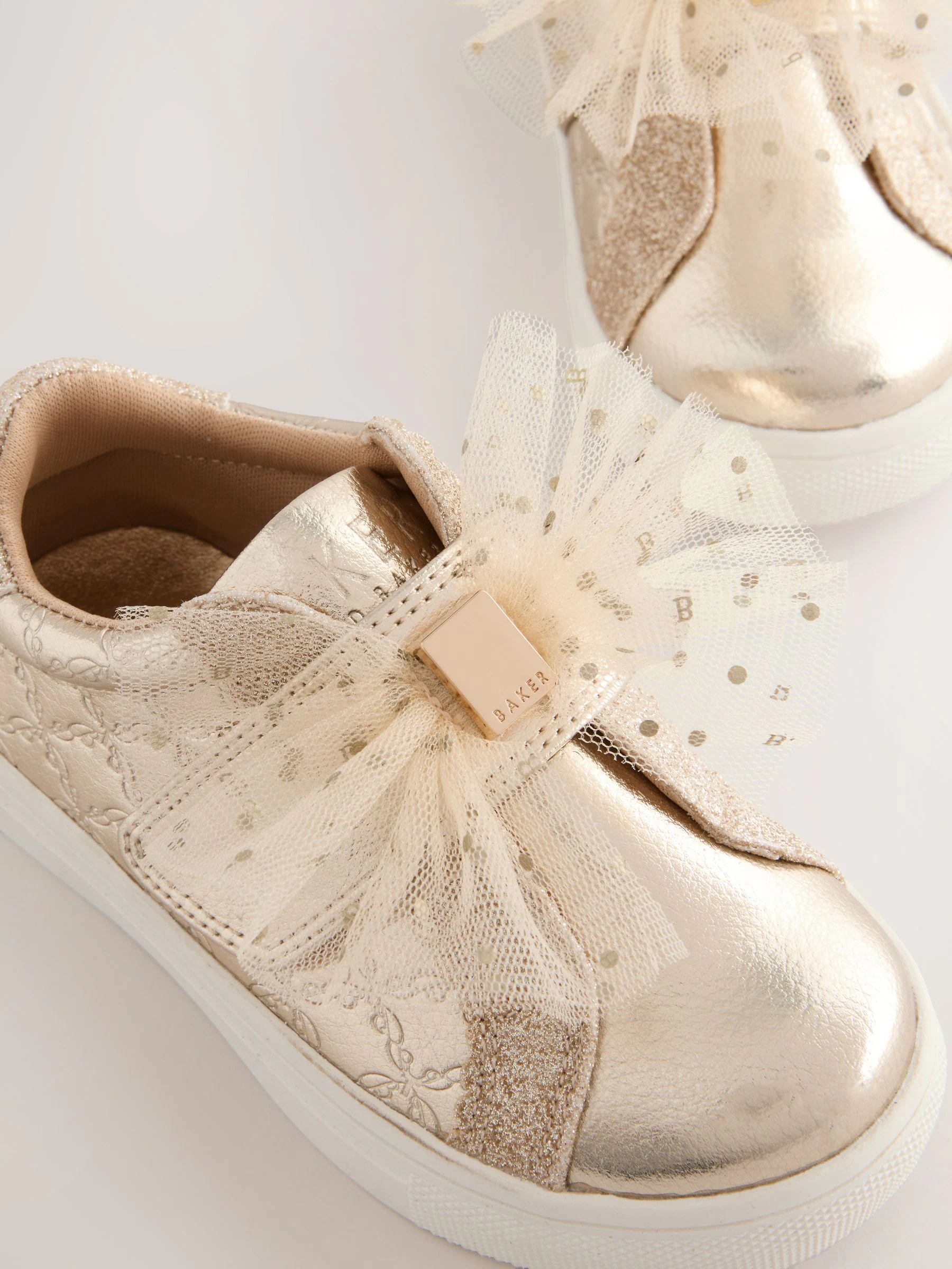 Goud - Baker by Ted Baker Girls Organza Corsage Trainers