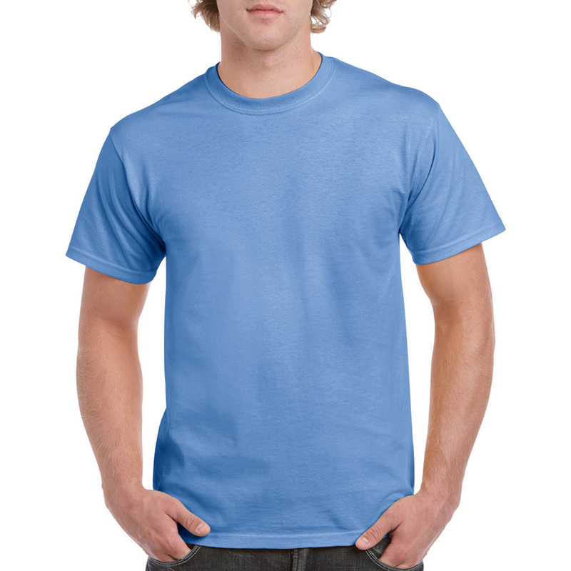 Camiseta básica de manga curta Gildan Heavy Cotton, 100% algodão grosso.